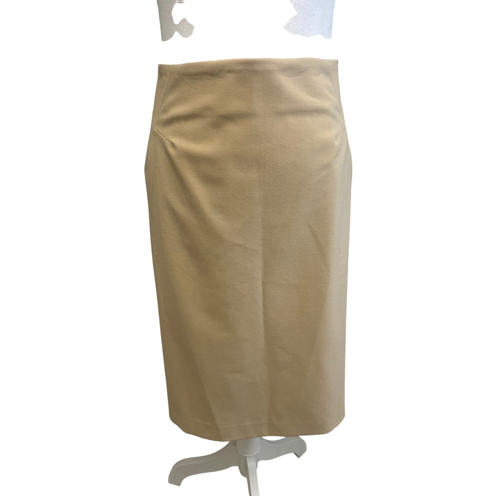 Jones New York Pencil Skirt Women Tan Beige Stretch Sz 12 Office Career Classic